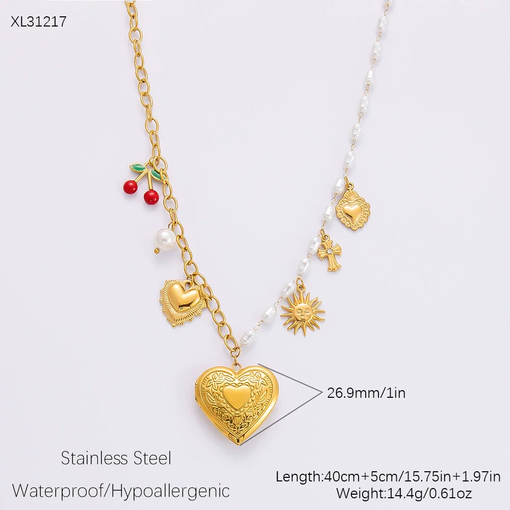 Stainless Steel And Titanium Steel Geometric Sunflower Tarot Pendant Clavicle Chain Jewelry For Women With Electroplating - Image 17