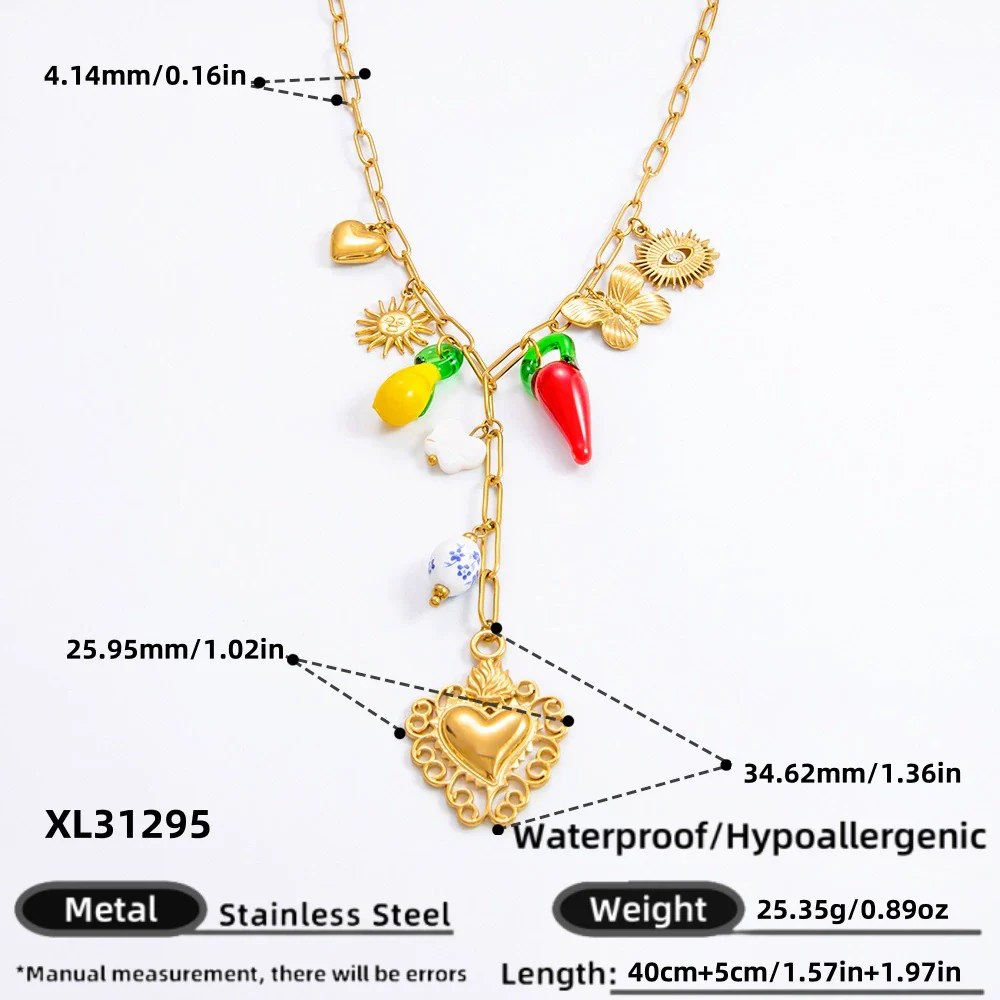 Stainless Steel And Titanium Steel Geometric Sunflower Tarot Pendant Clavicle Chain Jewelry For Women With Electroplating - Image 24