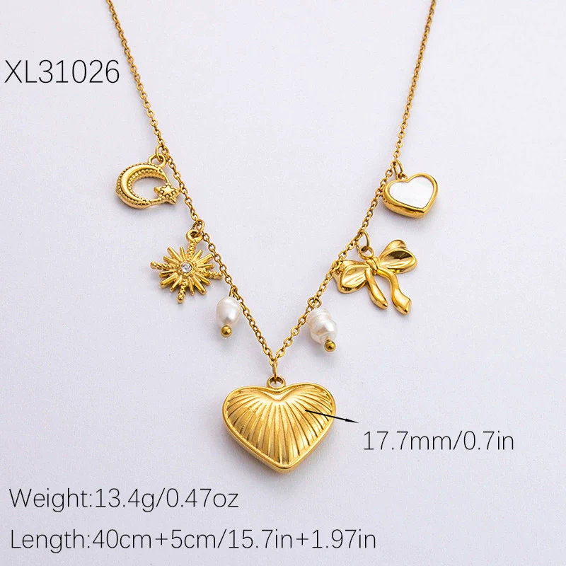 Stainless Steel And Titanium Steel Geometric Sunflower Tarot Pendant Clavicle Chain Jewelry For Women With Electroplating - Image 7