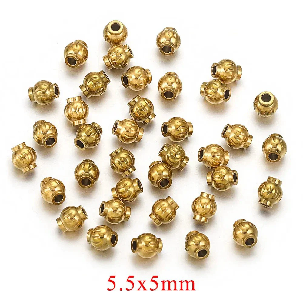 Stainless Steel And Titanium Steel Lantern And Curved Beads Vacuum Goldplated Electroplated Diy Handmade Jewelry Accessories Beads - Image 10