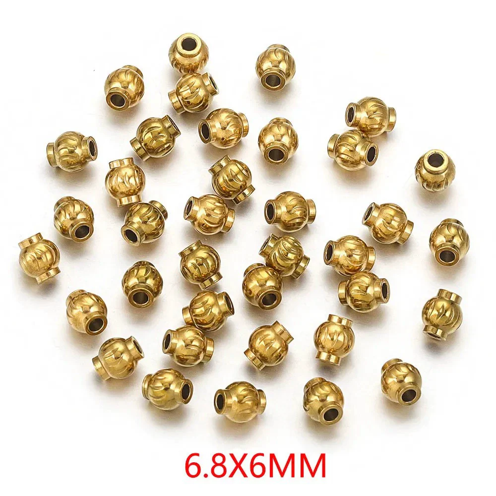 Stainless Steel And Titanium Steel Lantern And Curved Beads Vacuum Goldplated Electroplated Diy Handmade Jewelry Accessories Beads - Image 11