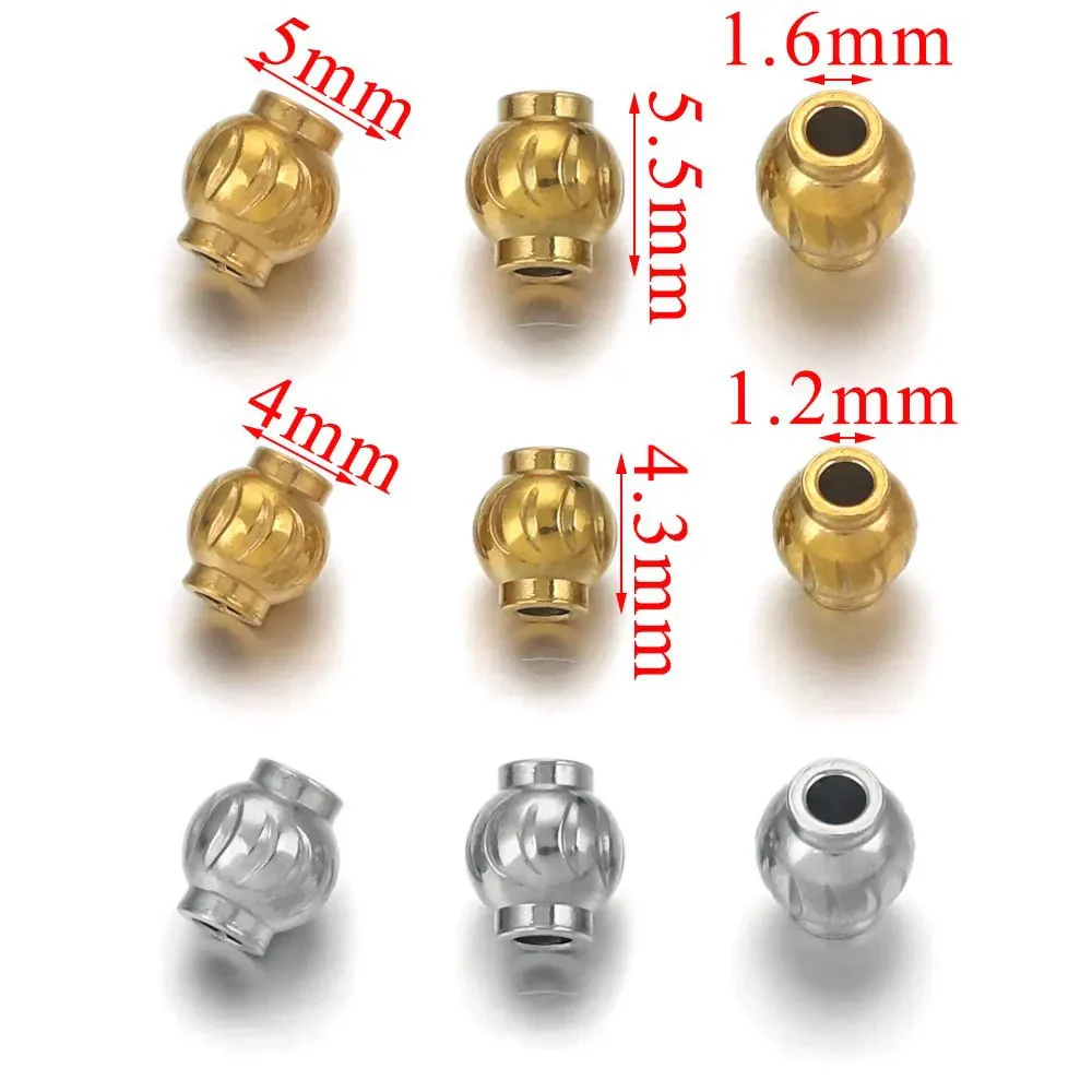 Stainless Steel And Titanium Steel Lantern And Curved Beads Vacuum Goldplated Electroplated Diy Handmade Jewelry Accessories Beads - Image 3