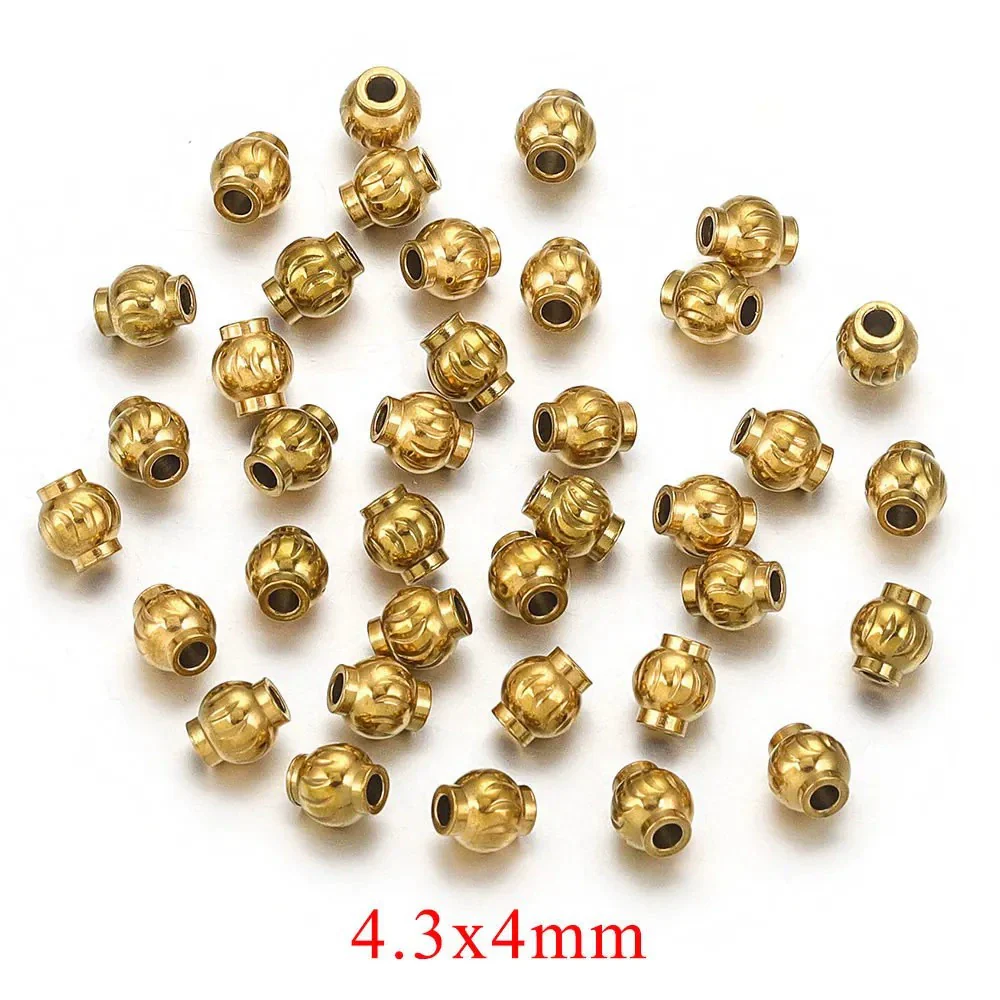 Stainless Steel And Titanium Steel Lantern And Curved Beads Vacuum Goldplated Electroplated Diy Handmade Jewelry Accessories Beads - Image 9