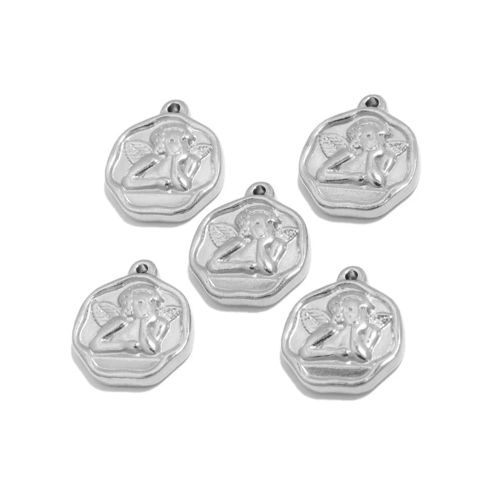 Stainless Steel Angel Pendant Necklace Electroplated Jewelry Accessories - Image 5