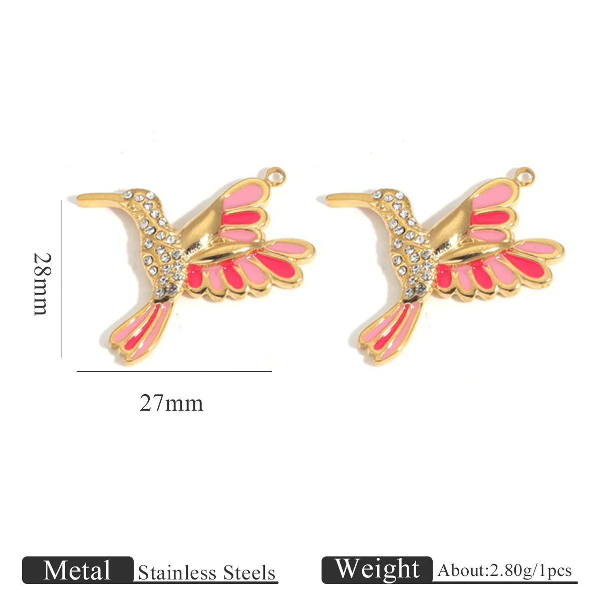 Stainless Steel Animal Bee Hummingbird Fish Dripping Oil Cartoon Style Diy Craft Supplies Pendant For Earrings Bracelet Necklace - Image 6