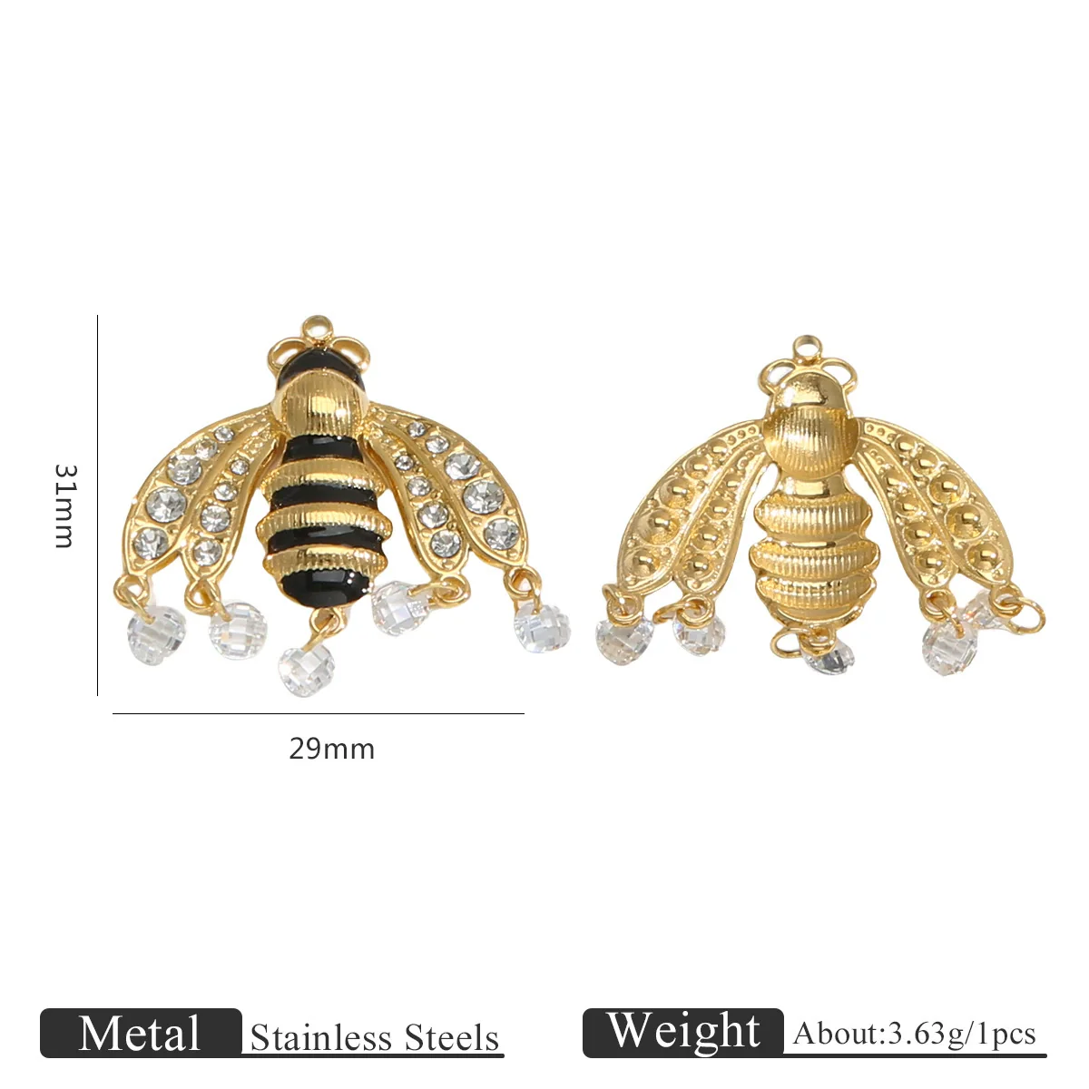 Stainless Steel Animal Bee Hummingbird Fish Dripping Oil Cartoon Style Diy Craft Supplies Pendant For Earrings Bracelet Necklace - Image 8