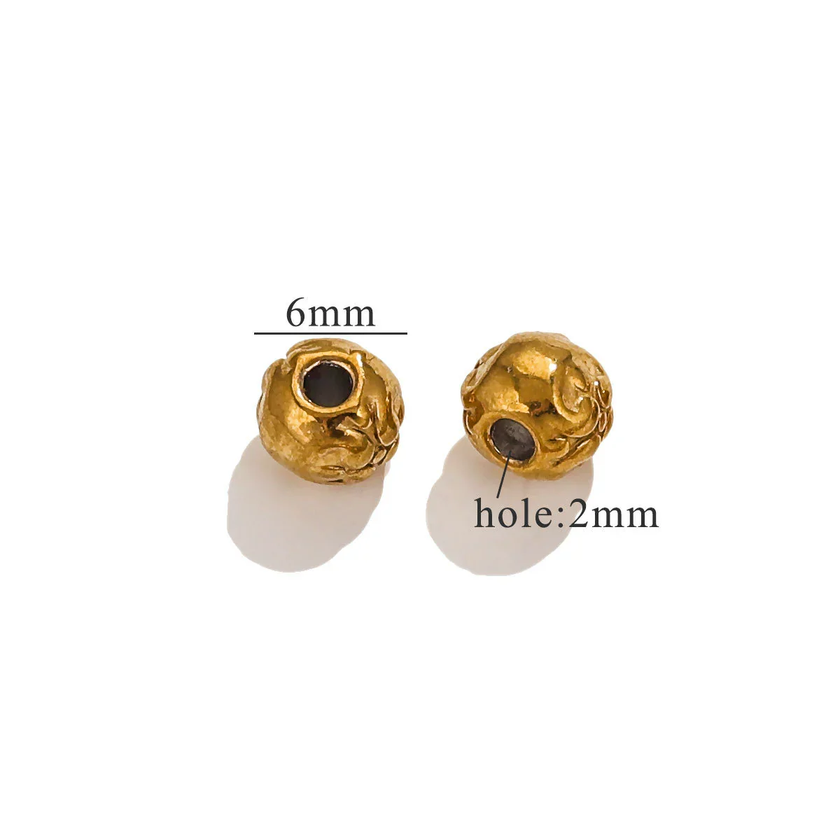 Stainless Steel Baroque Style Round Bead Totem Diy Bracelet Necklace Electroplated Color Preservation Waterproof Accessories - Image 7