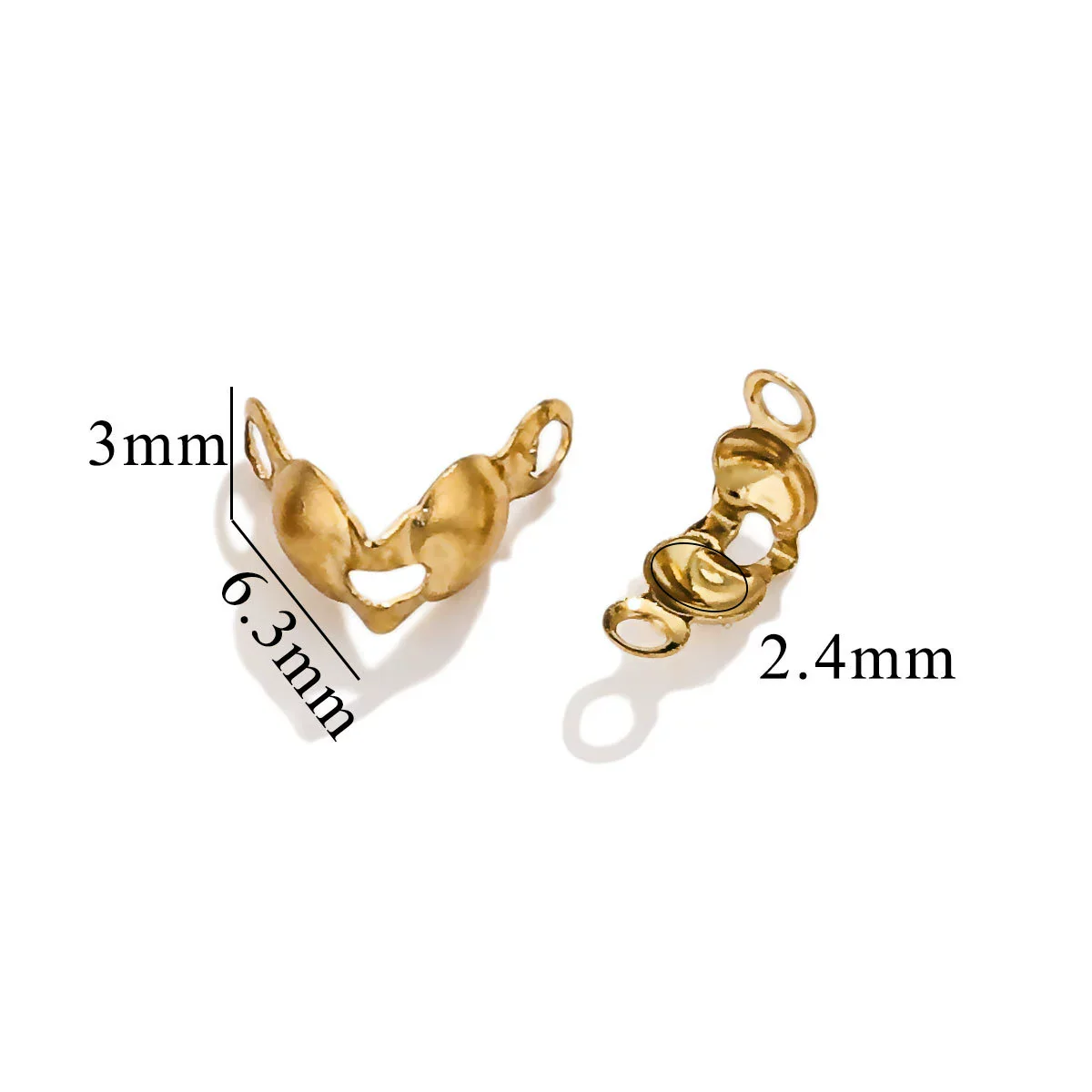 Stainless Steel Bead Buckle Pearl Necklace Gold Plated Electroplated Diy Jewelry - Image 10