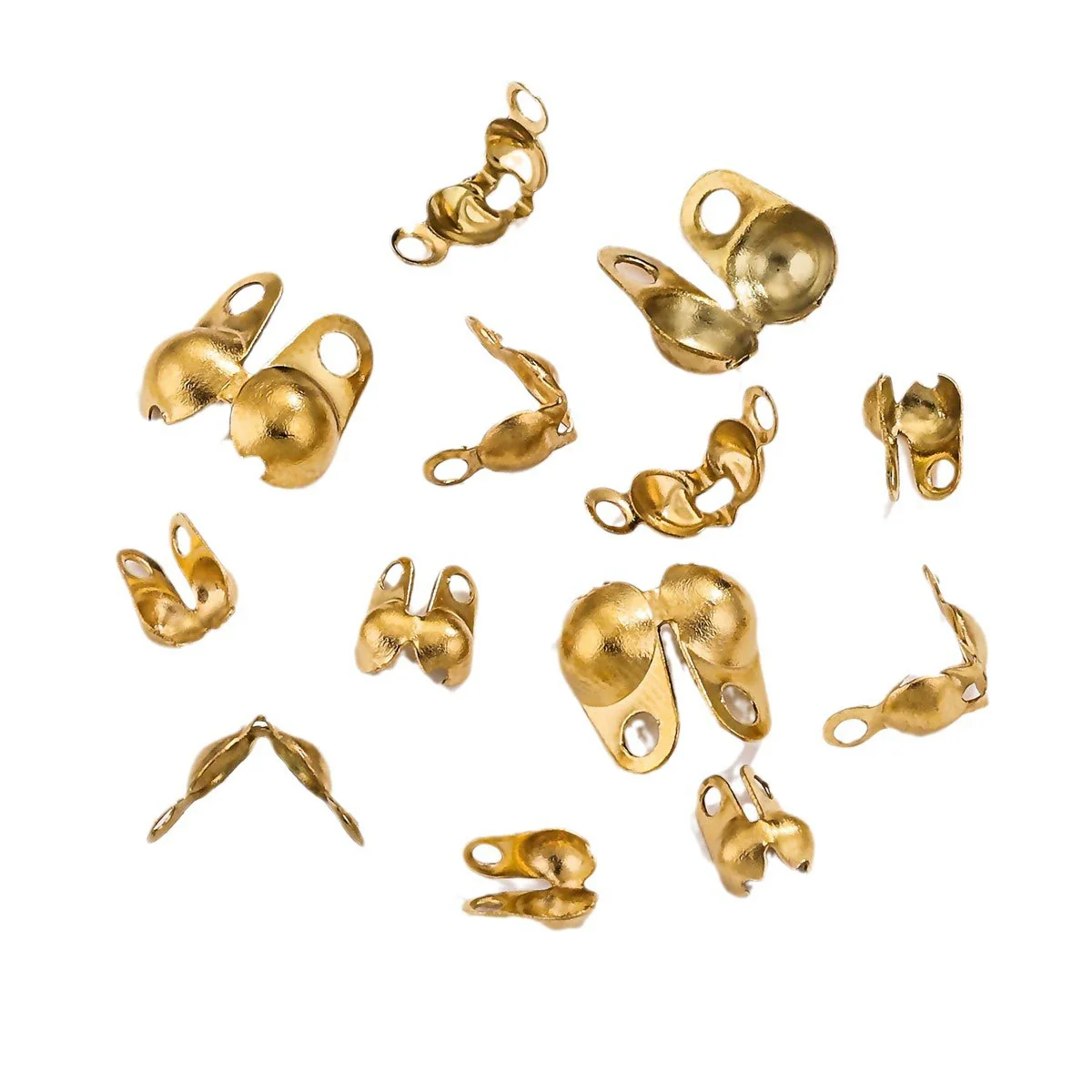 Stainless Steel Bead Buckle Pearl Necklace Gold Plated Electroplated Diy Jewelry - Image 5