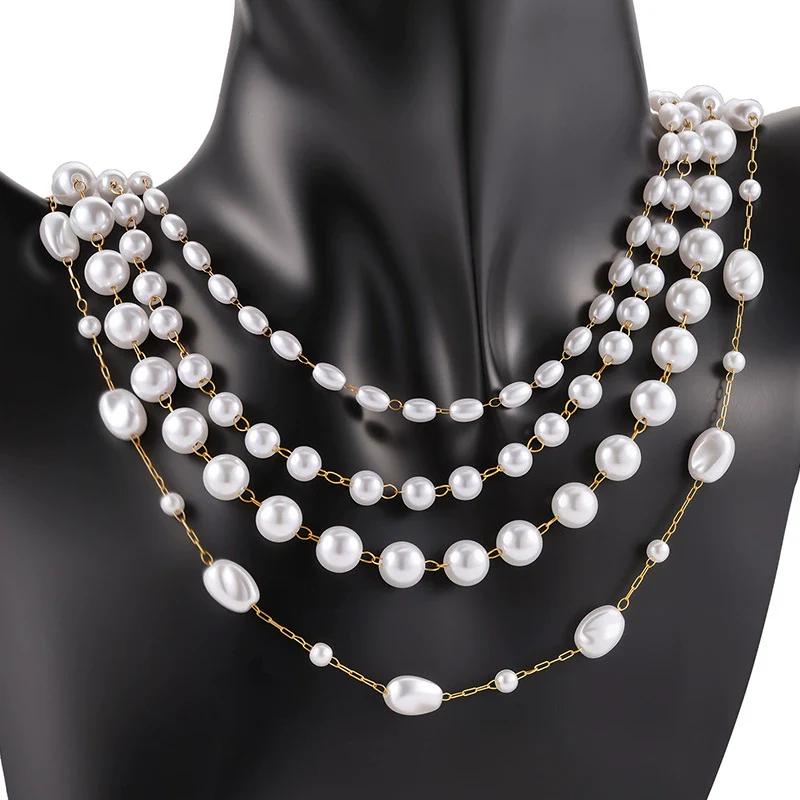 Stainless Steel Bead Chain Antipearl Chain Vacuum Electroplating Rice Bead Chain Fashion Necklace Bracelet Diy With Electrolytic Brightening And String Of Pearls Pattern - Image 3