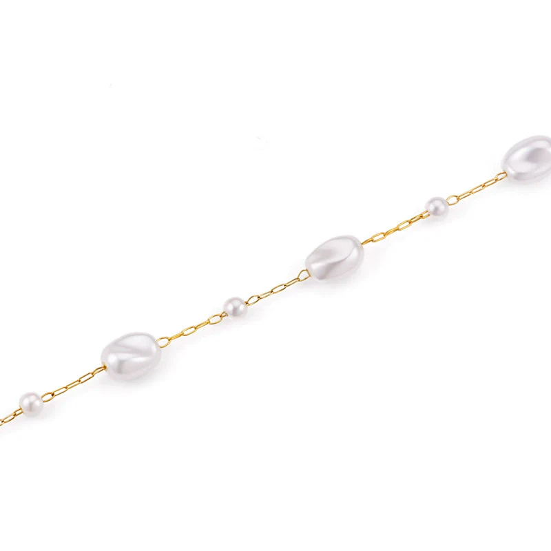Stainless Steel Bead Chain Antipearl Chain Vacuum Electroplating Rice Bead Chain Fashion Necklace Bracelet Diy With Electrolytic Brightening And String Of Pearls Pattern - Image 8