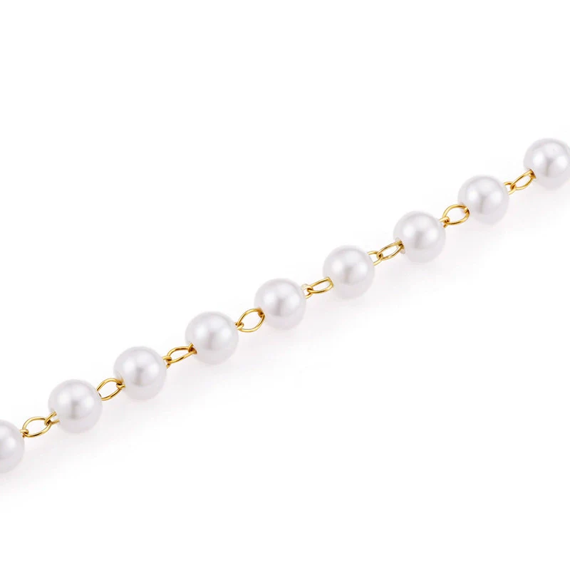 Stainless Steel Bead Chain Antipearl Chain Vacuum Electroplating Rice Bead Chain Fashion Necklace Bracelet Diy With Electrolytic Brightening And String Of Pearls Pattern - Image 9