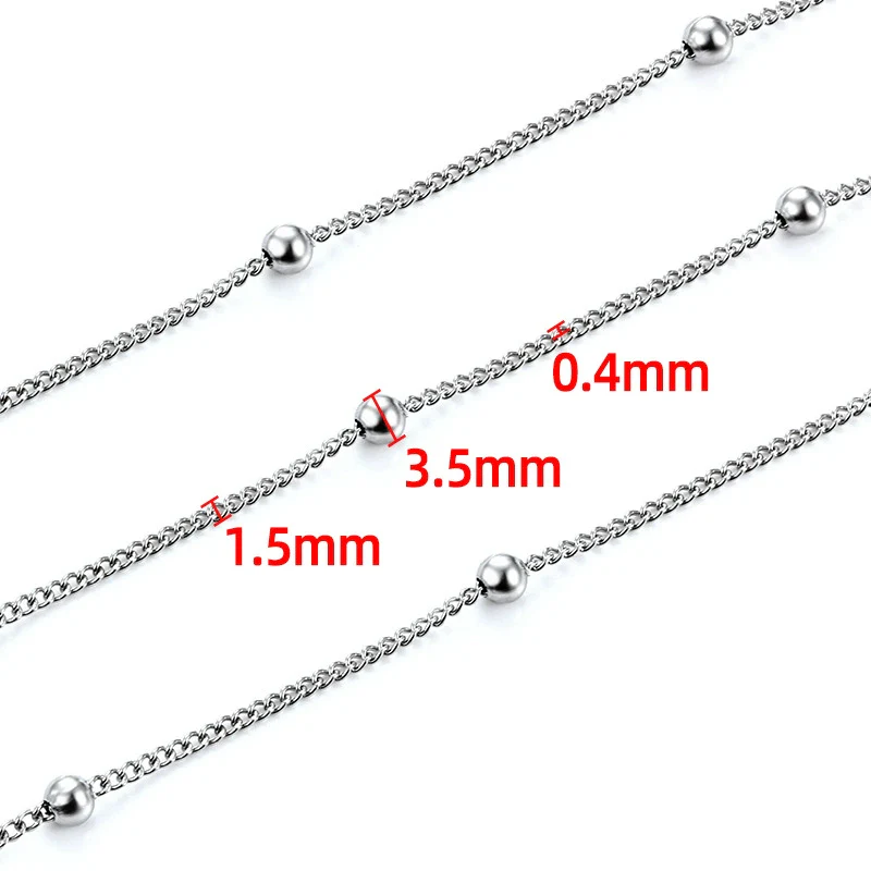 Stainless Steel Bead Chain Jewelry Accessories For Female Light Luxury Fashion With Electrolytic Electroplating - Image 3