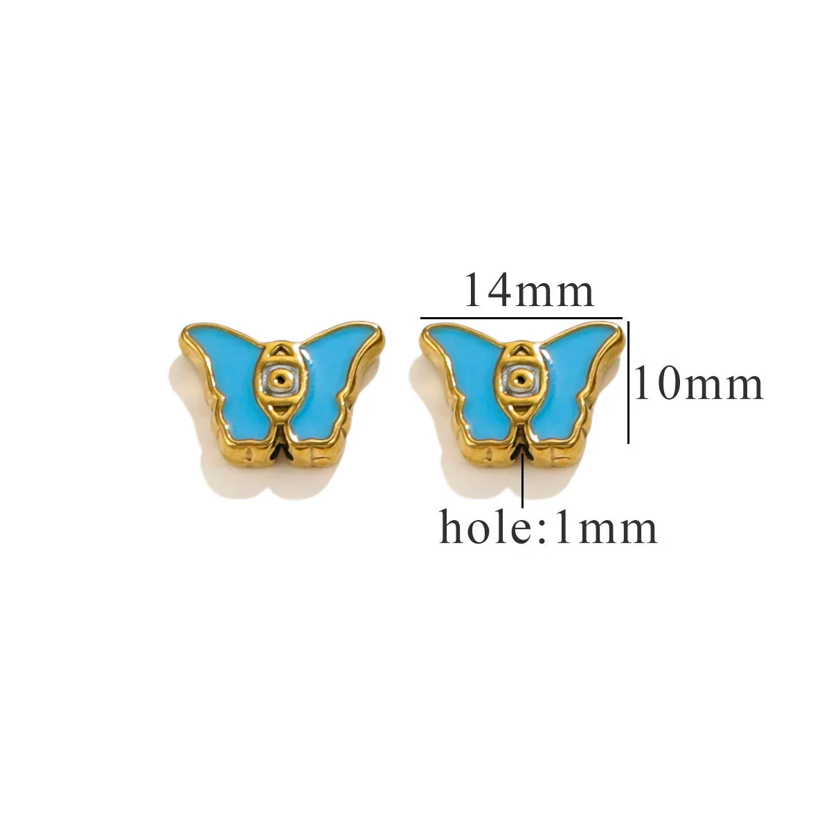 Stainless Steel Beaded Square Double Sided Enamel Drop Oil Eye Spacer Beads For Diy Jewelry Accessories 18K Gold Vacuum Plated With Eight Eyes Pattern - Image 10