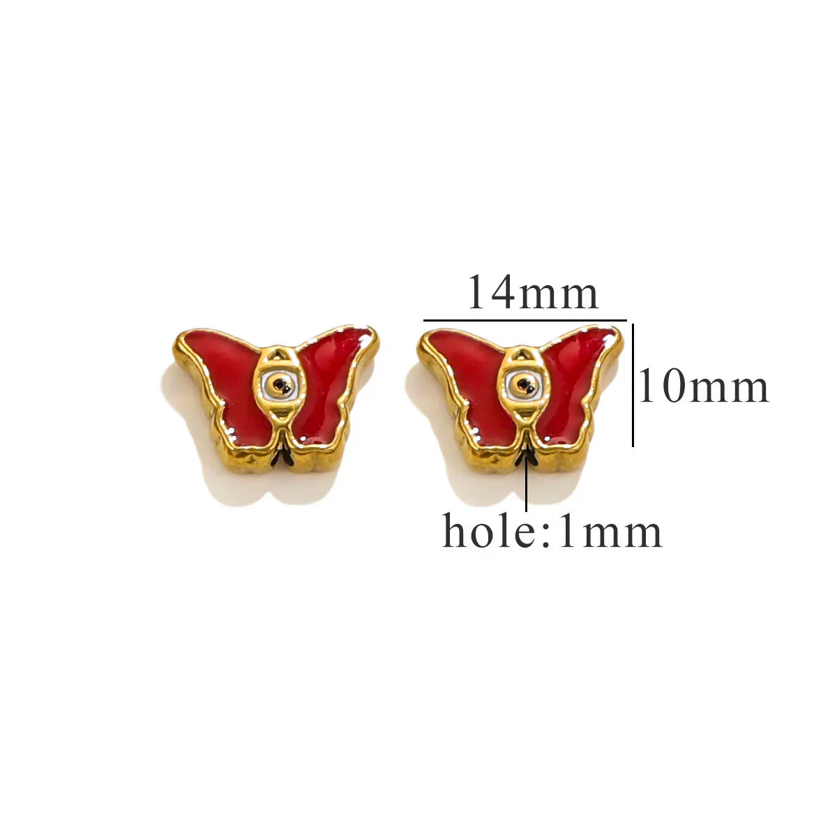Stainless Steel Beaded Square Double Sided Enamel Drop Oil Eye Spacer Beads For Diy Jewelry Accessories 18K Gold Vacuum Plated With Eight Eyes Pattern - Image 11