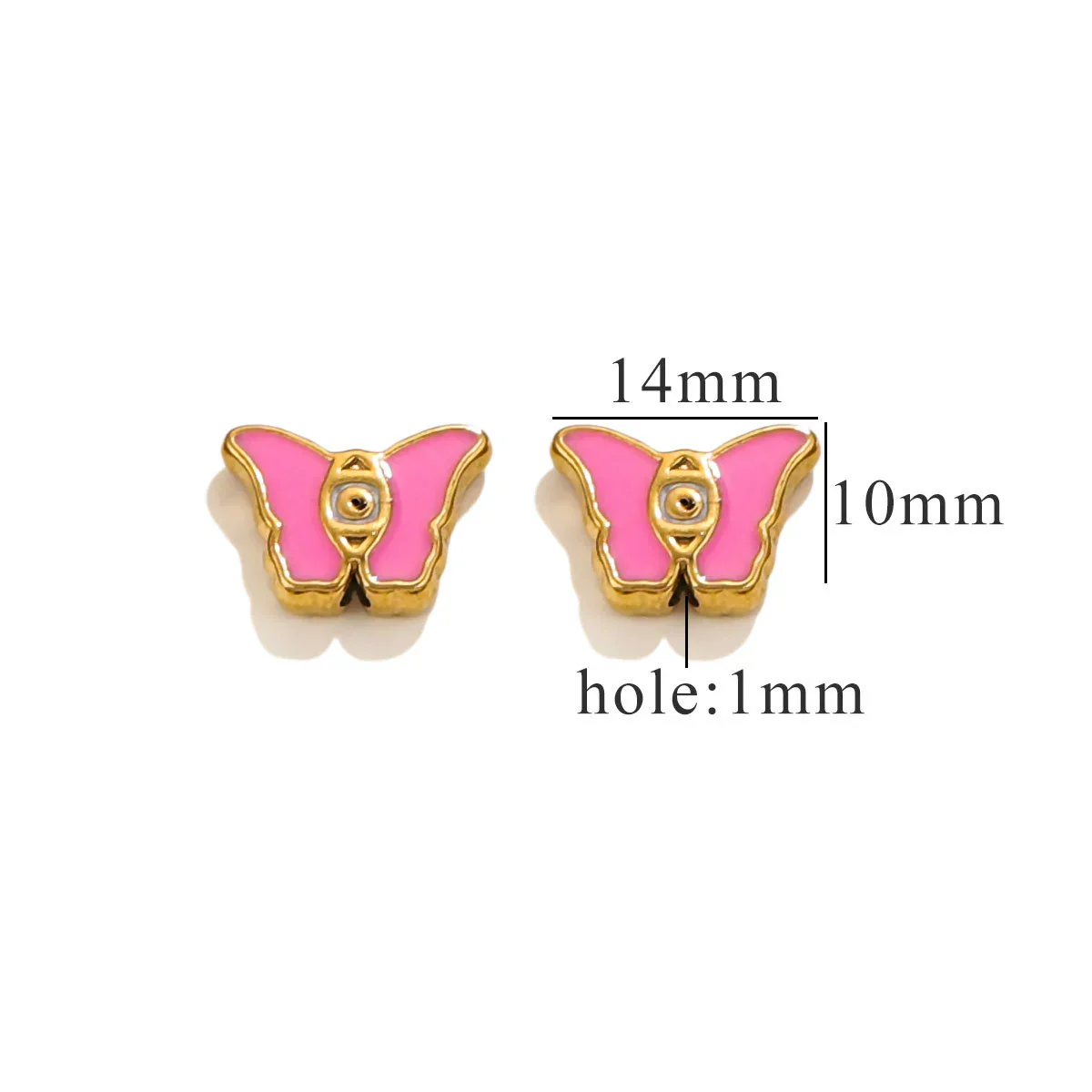 Stainless Steel Beaded Square Double Sided Enamel Drop Oil Eye Spacer Beads For Diy Jewelry Accessories 18K Gold Vacuum Plated With Eight Eyes Pattern - Image 12