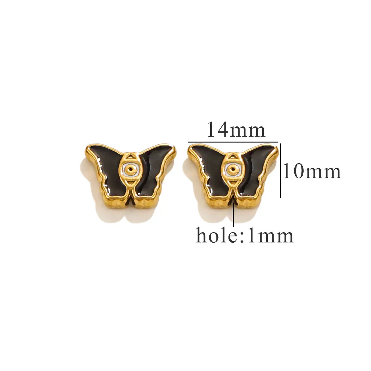 Stainless Steel Beaded Square Double Sided Enamel Drop Oil Eye Spacer Beads For Diy Jewelry Accessories 18K Gold Vacuum Plated With Eight Eyes Pattern - Image 13
