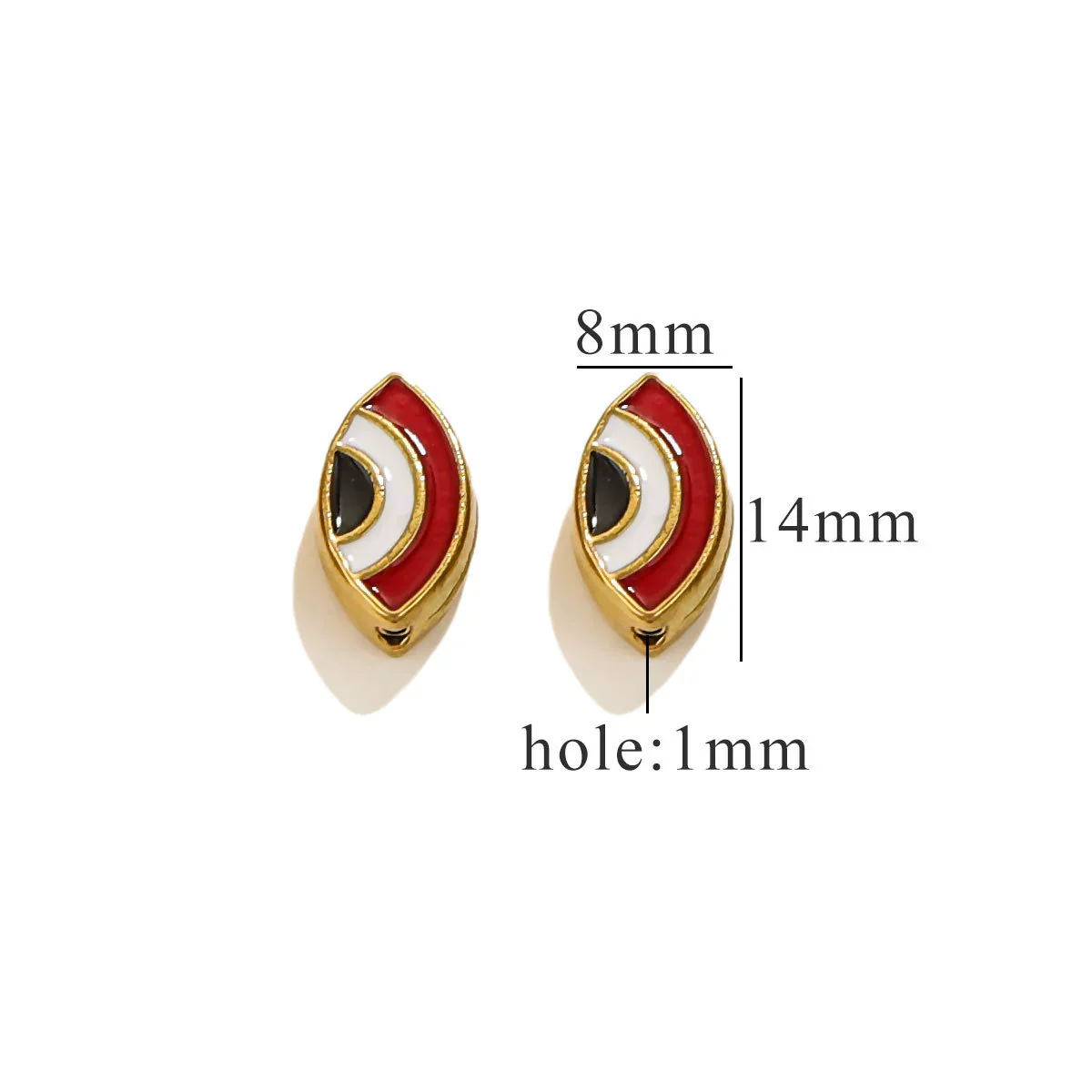 Stainless Steel Beaded Square Double Sided Enamel Drop Oil Eye Spacer Beads For Diy Jewelry Accessories 18K Gold Vacuum Plated With Eight Eyes Pattern - Image 14