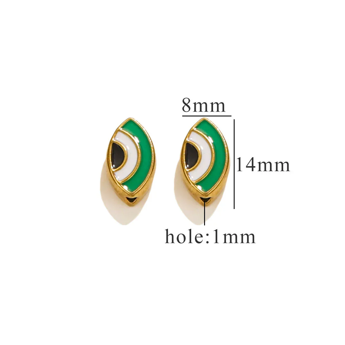 Stainless Steel Beaded Square Double Sided Enamel Drop Oil Eye Spacer Beads For Diy Jewelry Accessories 18K Gold Vacuum Plated With Eight Eyes Pattern - Image 16