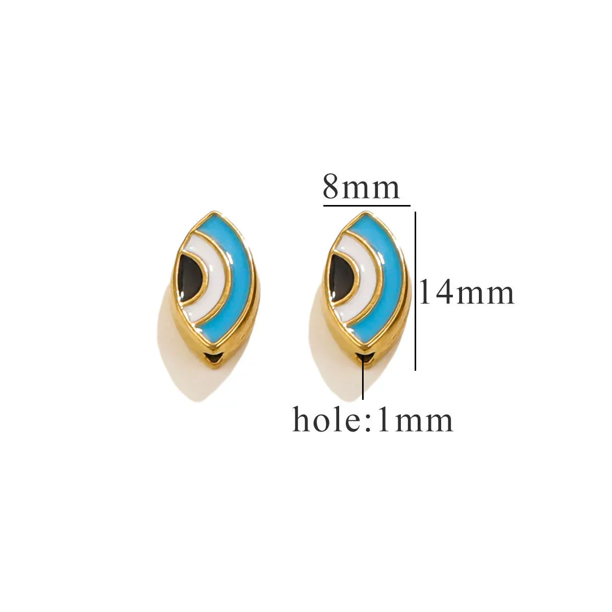 Stainless Steel Beaded Square Double Sided Enamel Drop Oil Eye Spacer Beads For Diy Jewelry Accessories 18K Gold Vacuum Plated With Eight Eyes Pattern - Image 17