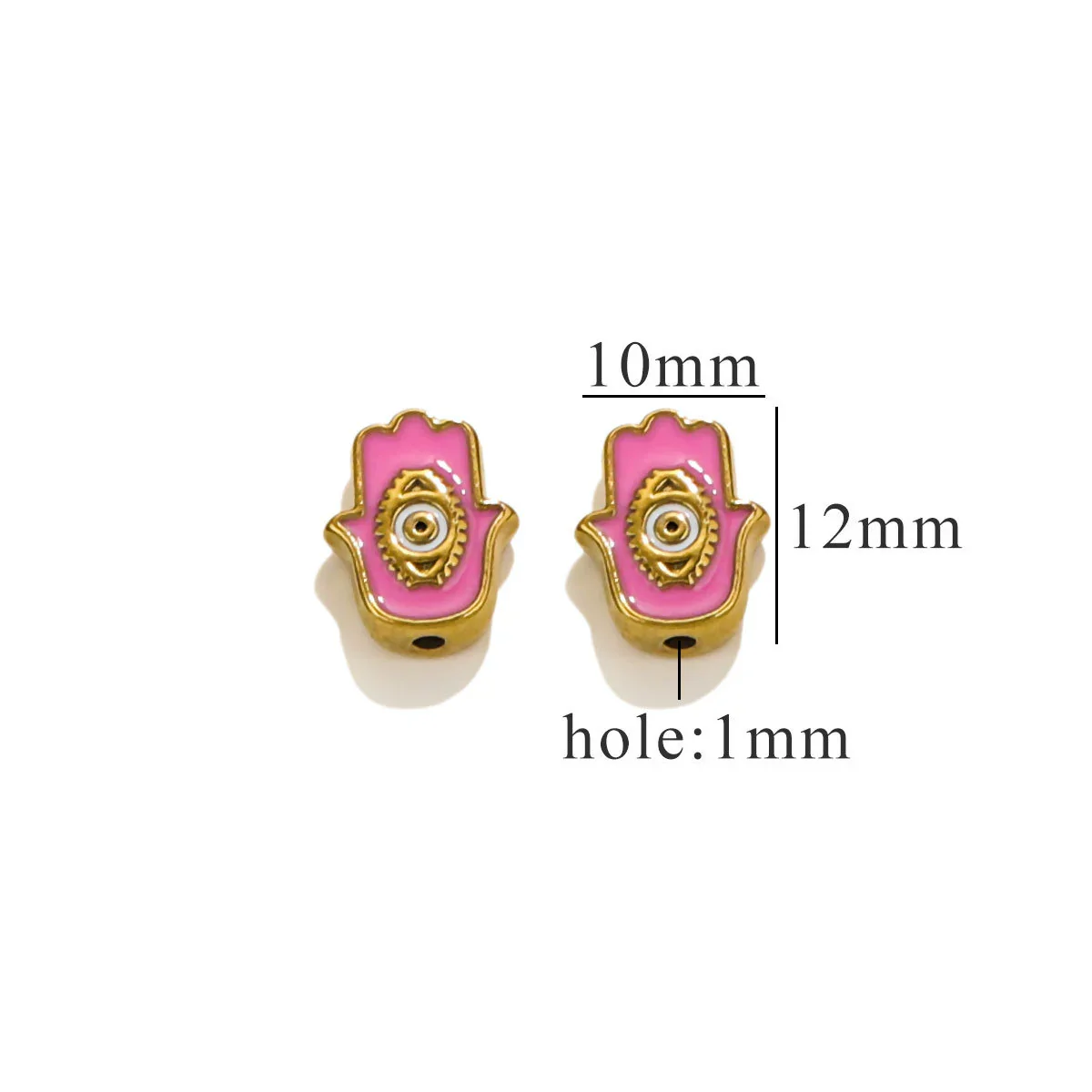 Stainless Steel Beaded Square Double Sided Enamel Drop Oil Eye Spacer Beads For Diy Jewelry Accessories 18K Gold Vacuum Plated With Eight Eyes Pattern - Image 20