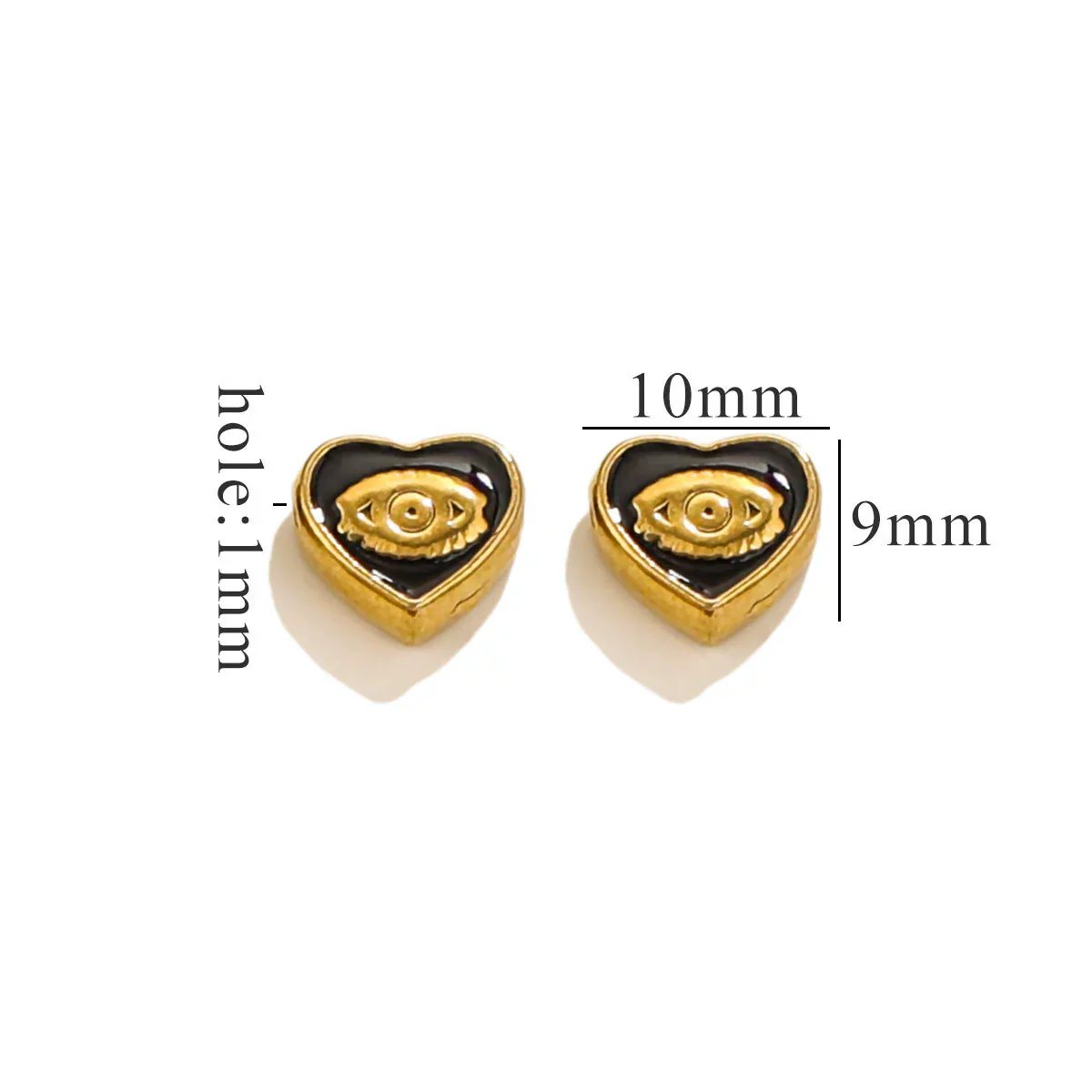 Stainless Steel Beaded Square Double Sided Enamel Drop Oil Eye Spacer Beads For Diy Jewelry Accessories 18K Gold Vacuum Plated With Eight Eyes Pattern - Image 22