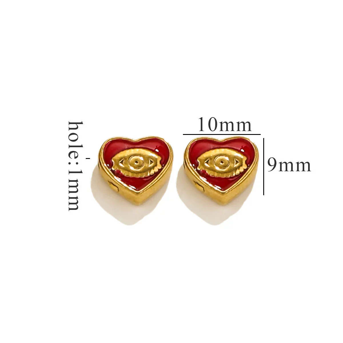 Stainless Steel Beaded Square Double Sided Enamel Drop Oil Eye Spacer Beads For Diy Jewelry Accessories 18K Gold Vacuum Plated With Eight Eyes Pattern - Image 24