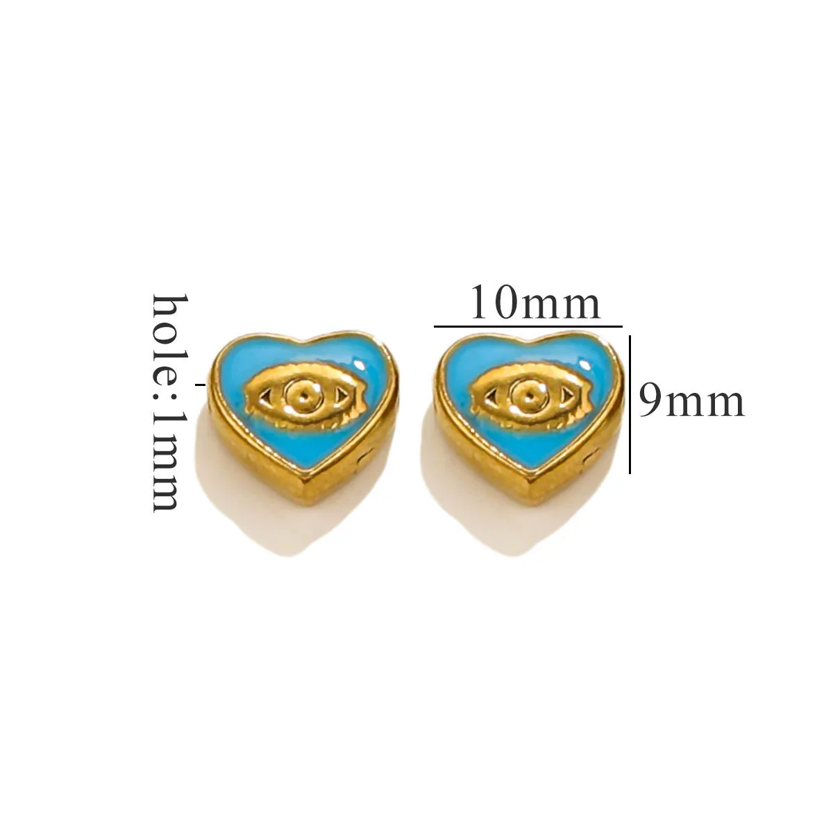 Stainless Steel Beaded Square Double Sided Enamel Drop Oil Eye Spacer Beads For Diy Jewelry Accessories 18K Gold Vacuum Plated With Eight Eyes Pattern - Image 25