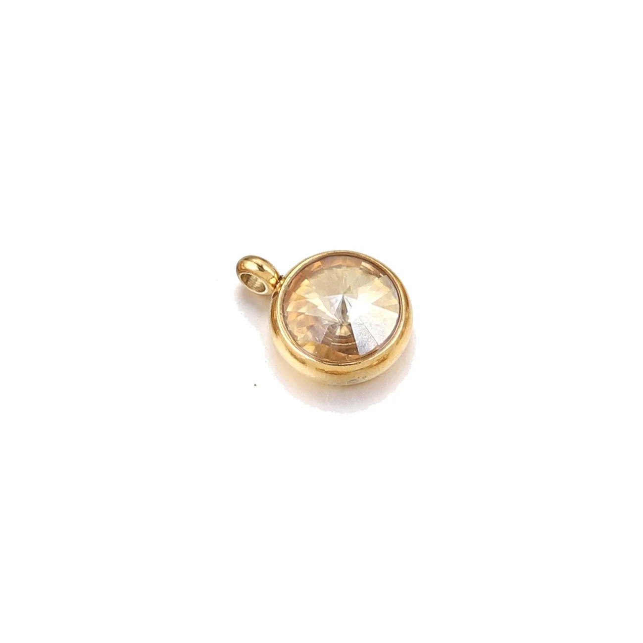 Stainless Steel Birthstone Pendant Vacuum Plated Jewelry Accessories - Image 11