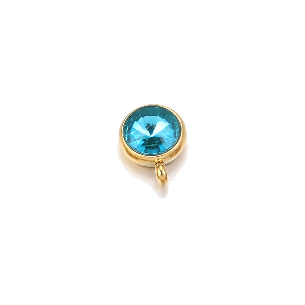 Stainless Steel Birthstone Pendant Vacuum Plated Jewelry Accessories - Image 15