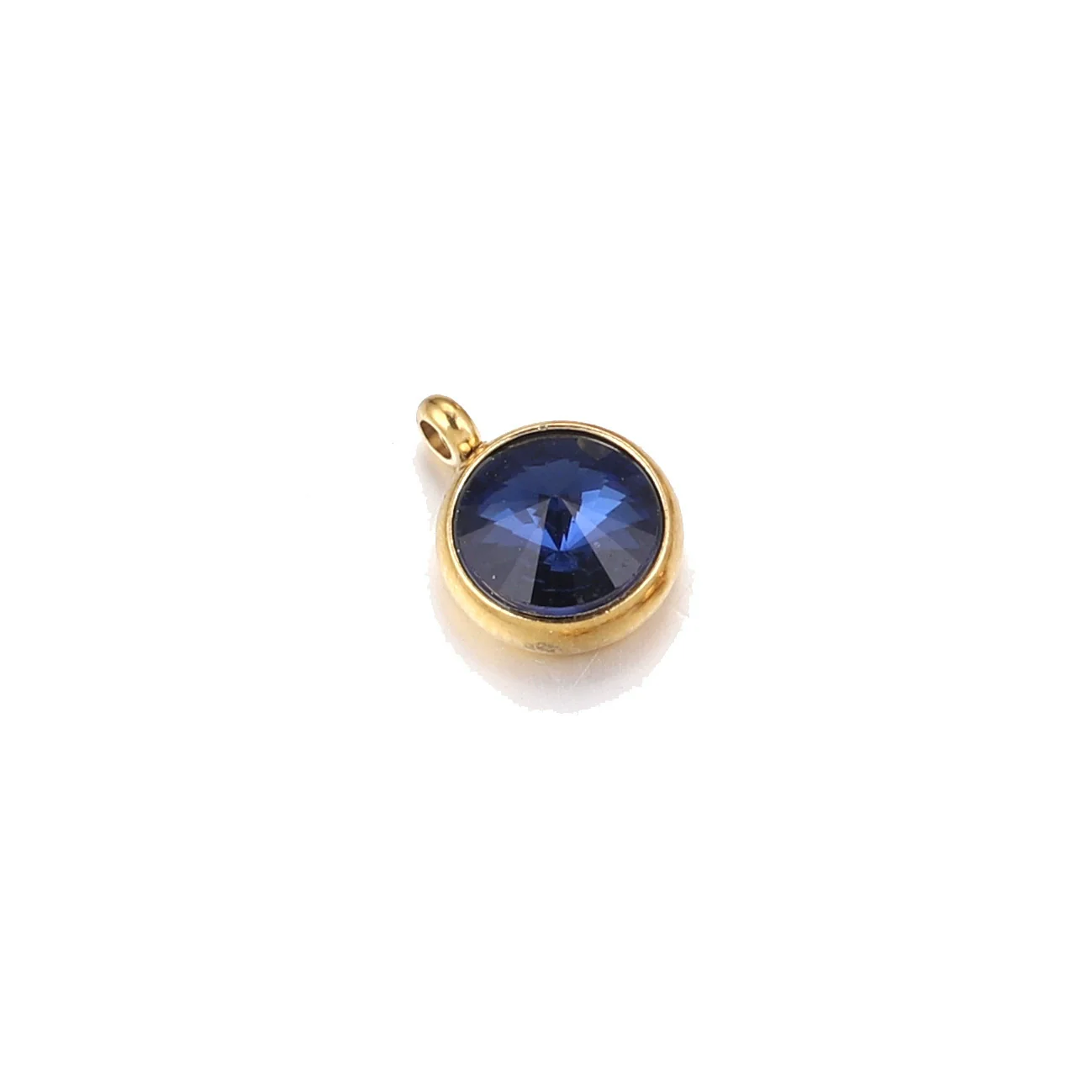 Stainless Steel Birthstone Pendant Vacuum Plated Jewelry Accessories - Image 5