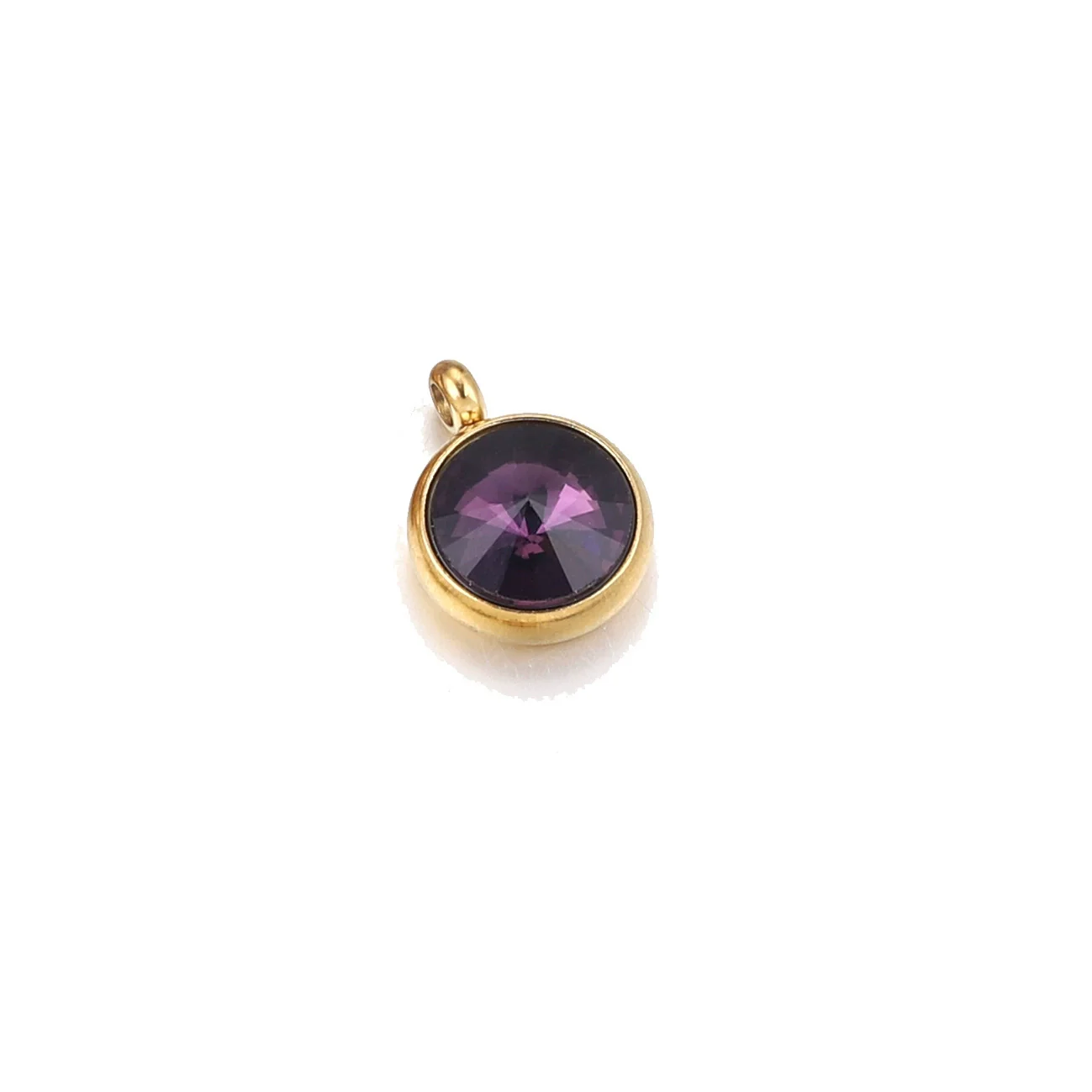 Stainless Steel Birthstone Pendant Vacuum Plated Jewelry Accessories - Image 6