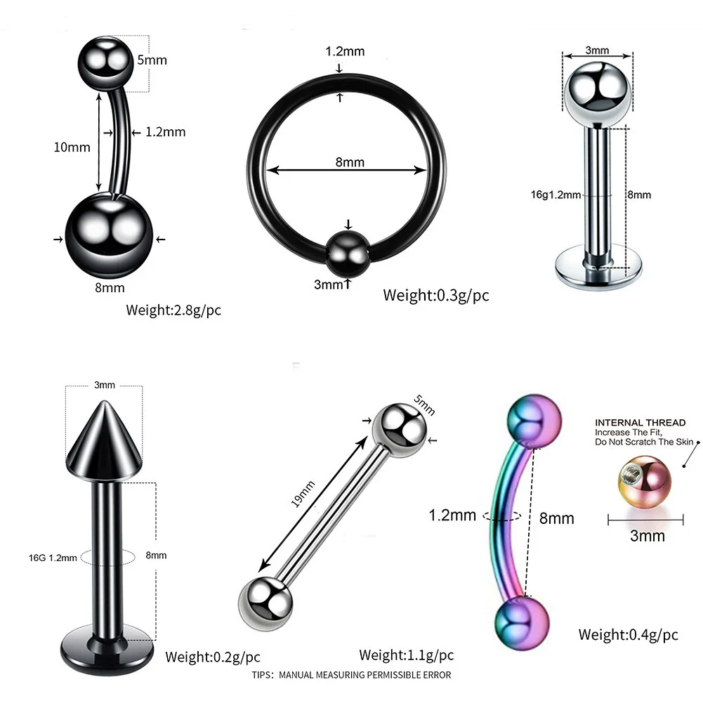 Stainless Steel Body Piercing Jewelry Cshaped Nose Ring Eyebrow Nail Lip Nail Electroplated Geometric Unisex - Image 4