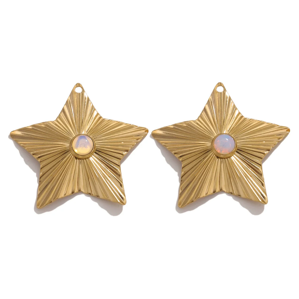 Stainless Steel Bohemian Natural Stone Pendant Earrings Necklace Pendant With Hirback Pattern And Electroplating Treatment - Image 37