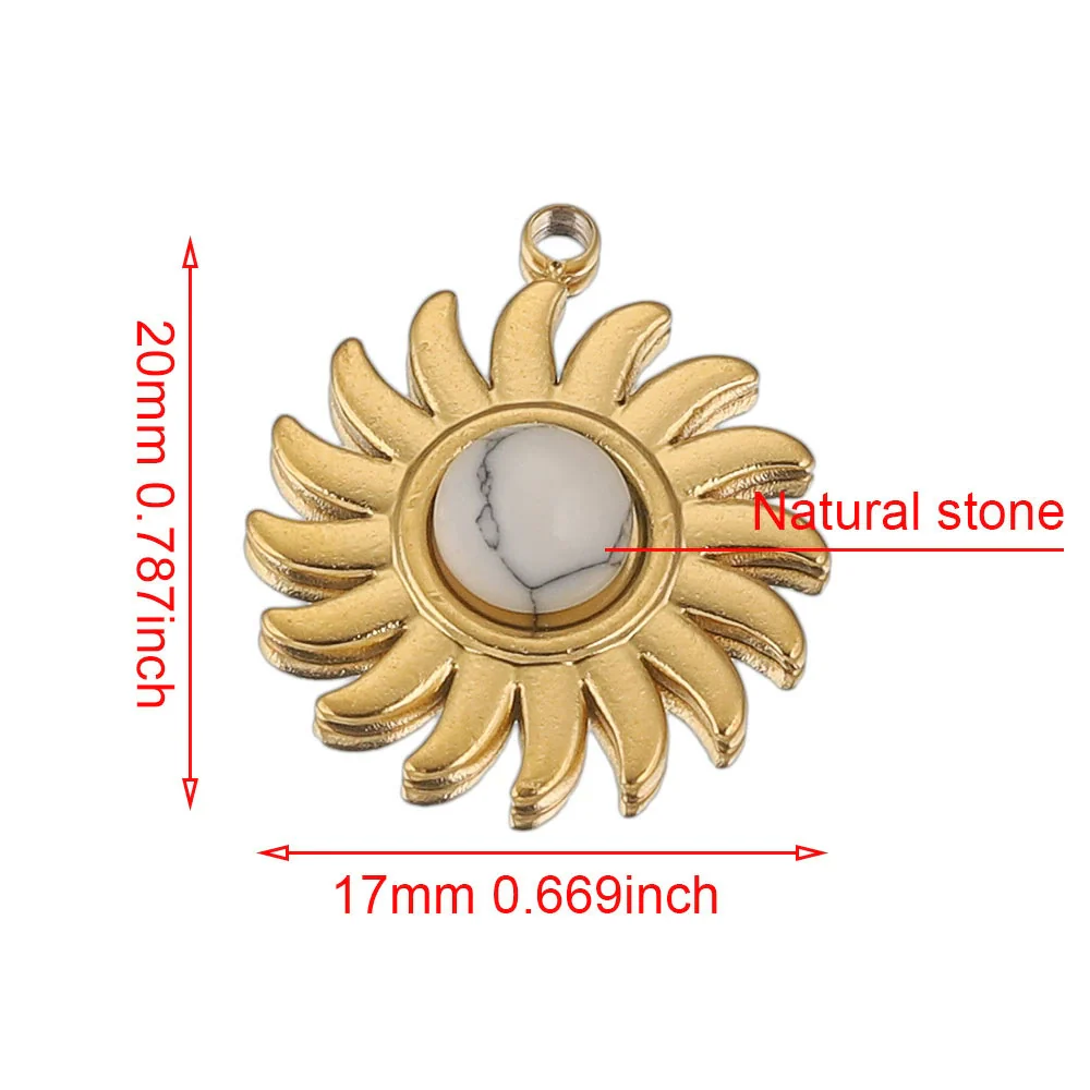 Stainless Steel Bohemian Natural Stone Pendant Jewelry Accessories For Diy Earrings And Necklace Making With Electroplating - Image 13
