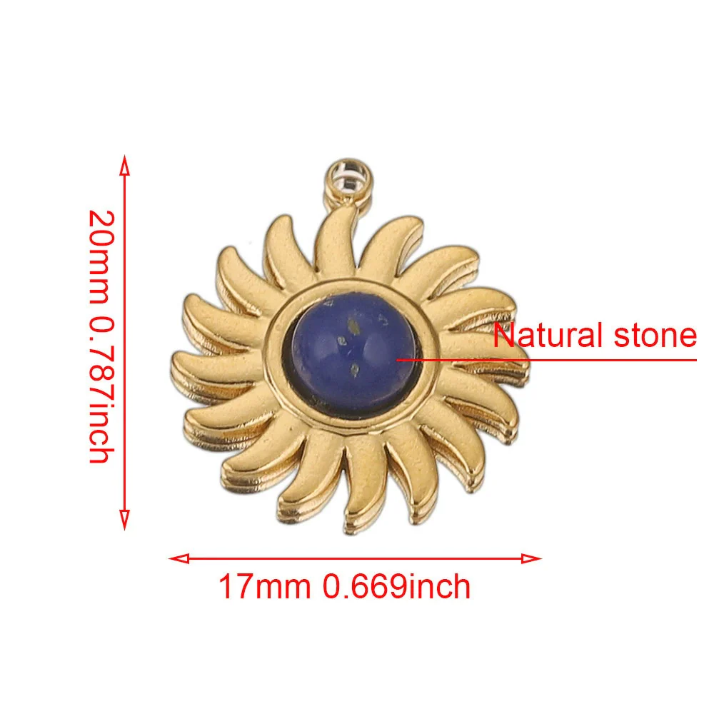 Stainless Steel Bohemian Natural Stone Pendant Jewelry Accessories For Diy Earrings And Necklace Making With Electroplating - Image 6