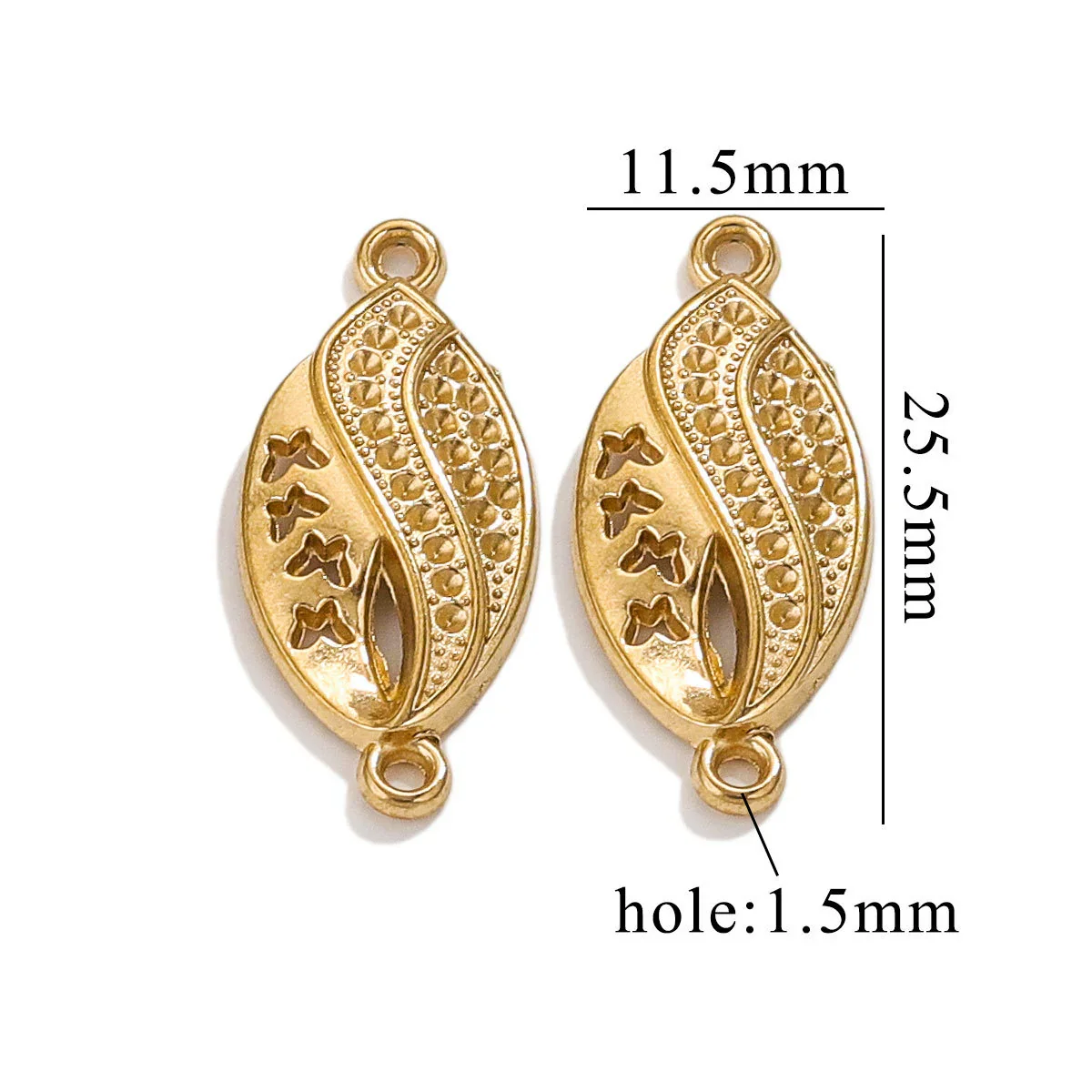 Stainless Steel Bow Leaves Pendant Accessories For Necklace And Bracelet Making Electroplated Waterproof - Image 15