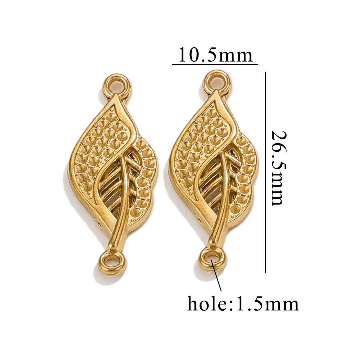 Stainless Steel Bow Leaves Pendant Accessories For Necklace And Bracelet Making Electroplated Waterproof - Image 17