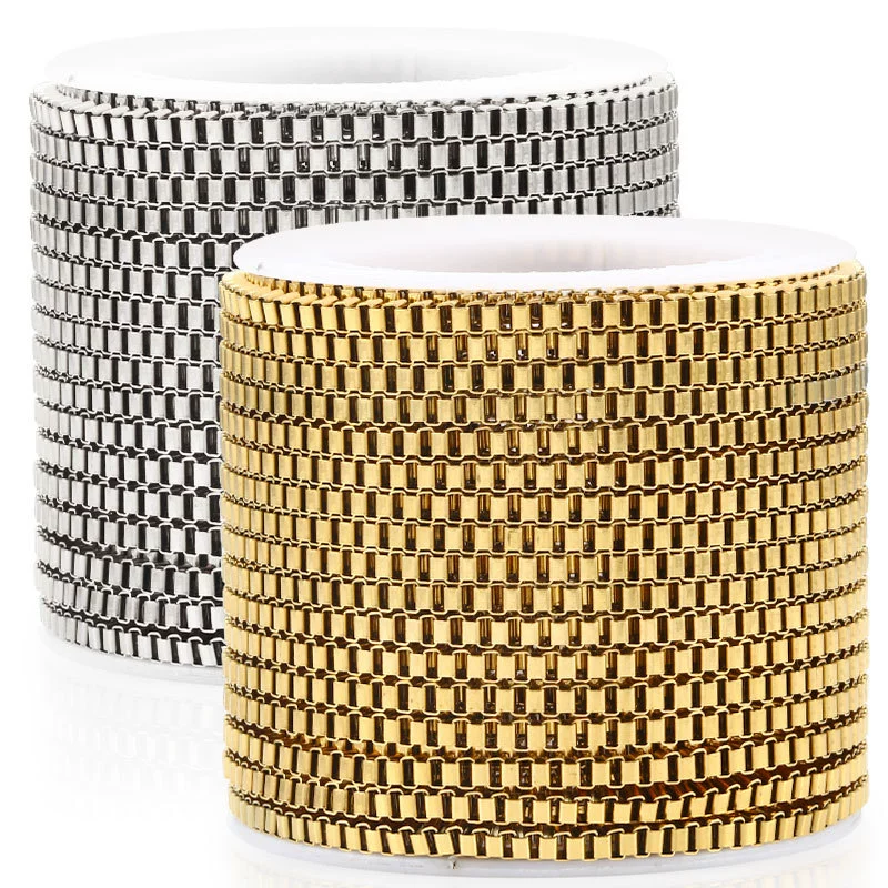 Stainless Steel Box Chain Vacuum Plated Real Gold Color Retention Diy Necklace Sweater Chain Bracelet - Image 5