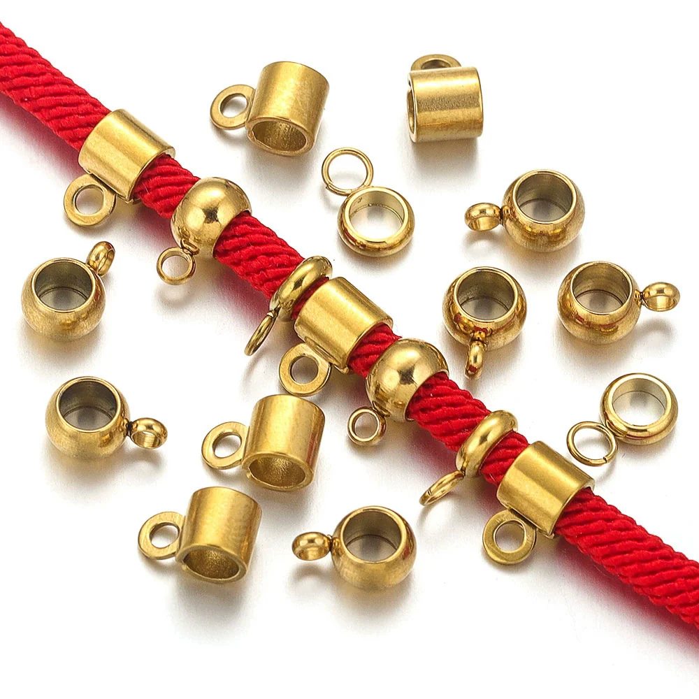 Stainless Steel Bracelet With Holes Hanging Beads Diy Jewelry Accessories Handmade Gold Plated