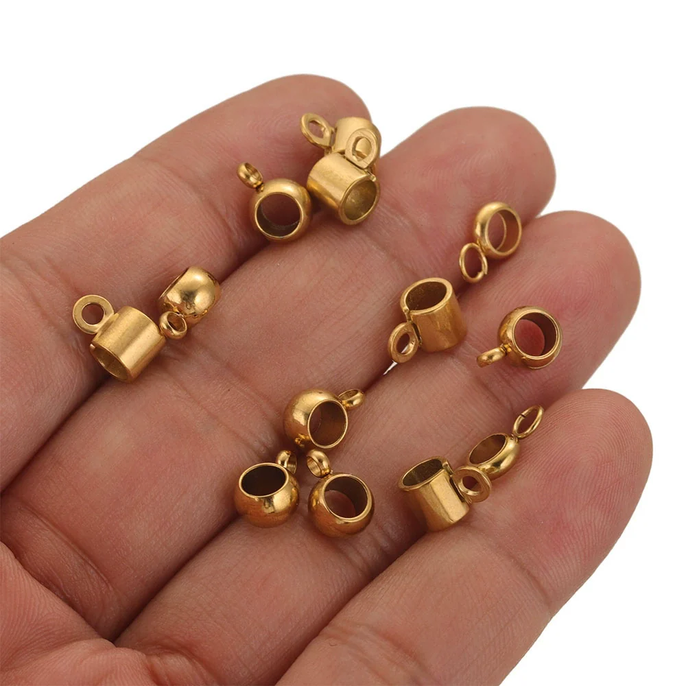 Stainless Steel Bracelet With Holes Hanging Beads Diy Jewelry Accessories Handmade Gold Plated - Image 4