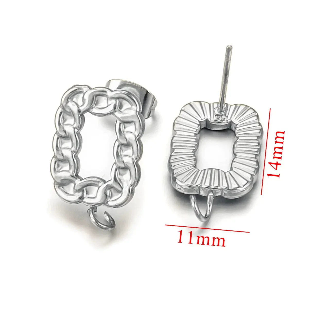 Stainless Steel Braided Threaded Round Ring Electroplated Earring Accessories With Hirback Pattern Handmade Diy - Image 6