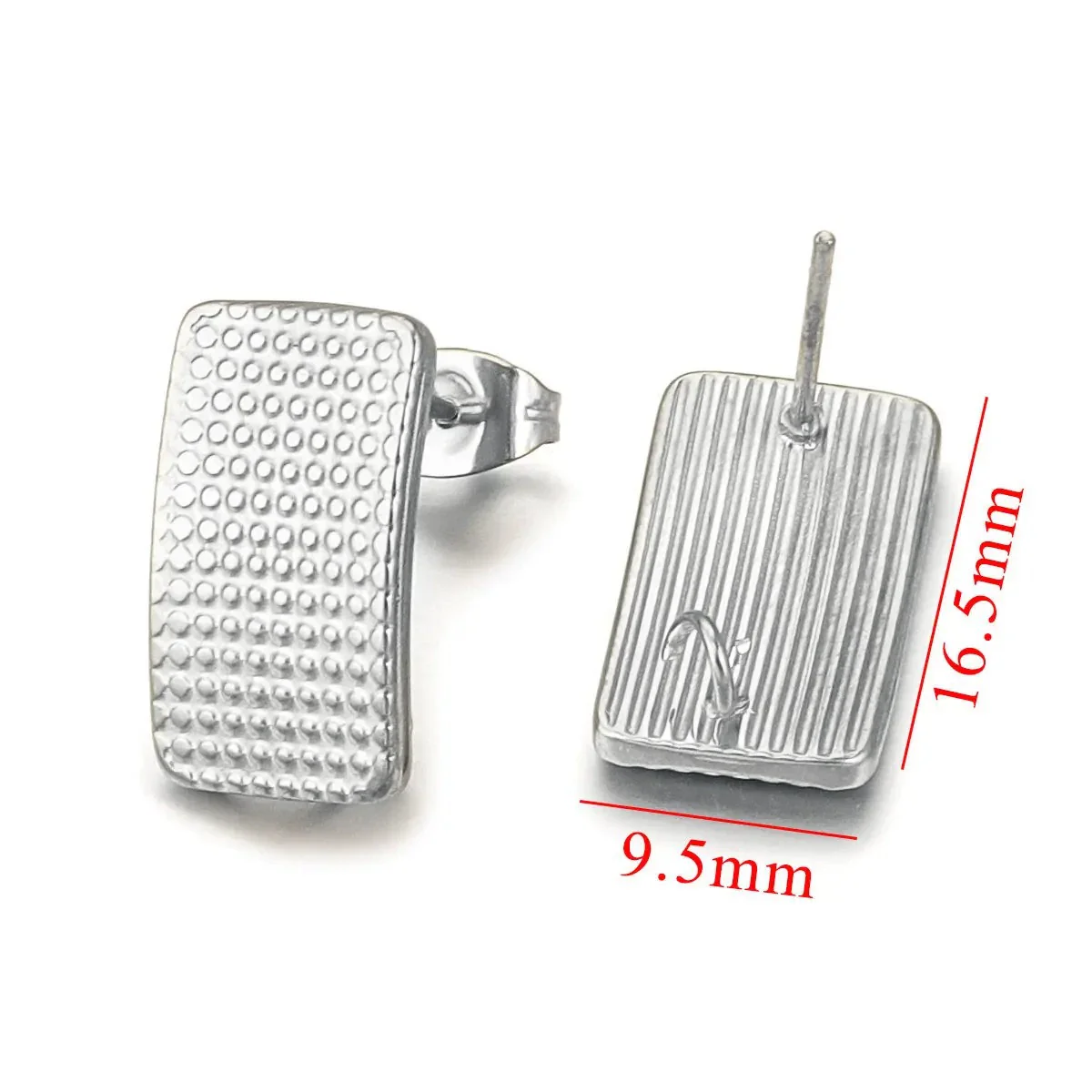Stainless Steel Braided Threaded Round Ring Electroplated Earring Accessories With Hirback Pattern Handmade Diy - Image 8