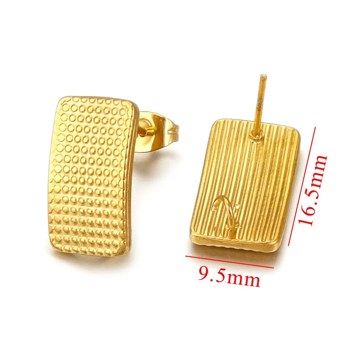 Stainless Steel Braided Threaded Round Ring Electroplated Earring Accessories With Hirback Pattern Handmade Diy - Image 9