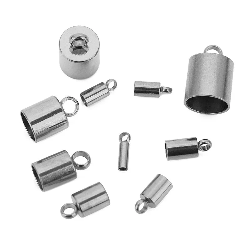 Stainless Steel Bucket Leather Rope Necklace Connection Buckle Electroplated Smooth Cylindrical - Image 3