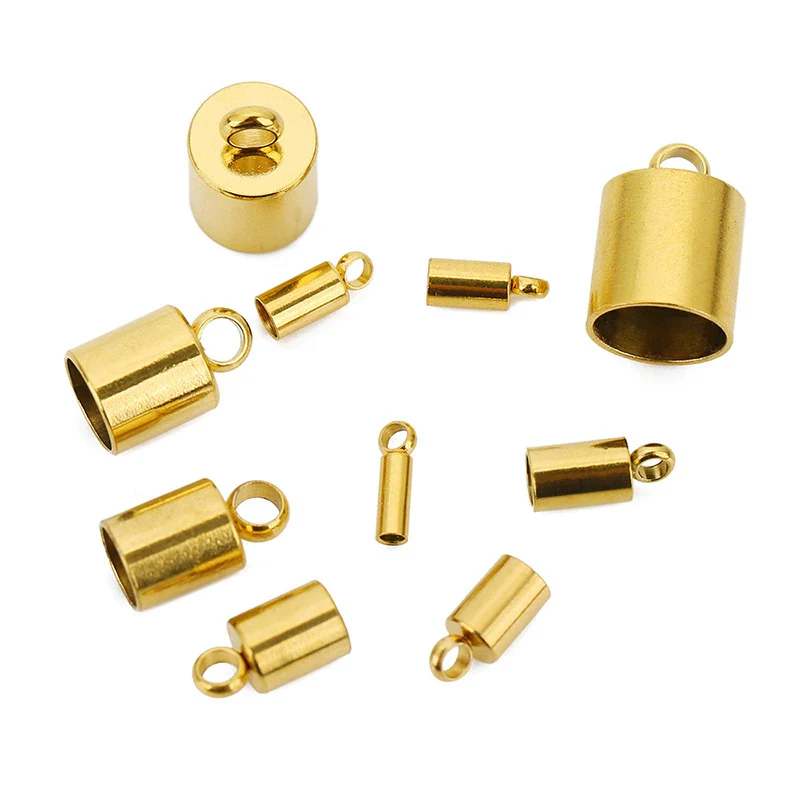 Stainless Steel Bucket Leather Rope Necklace Connection Buckle Electroplated Smooth Cylindrical - Image 4