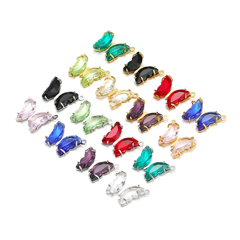 Stainless Steel Butterfly Pendant Jewelry Accessories With Dripping Oil Treatment
