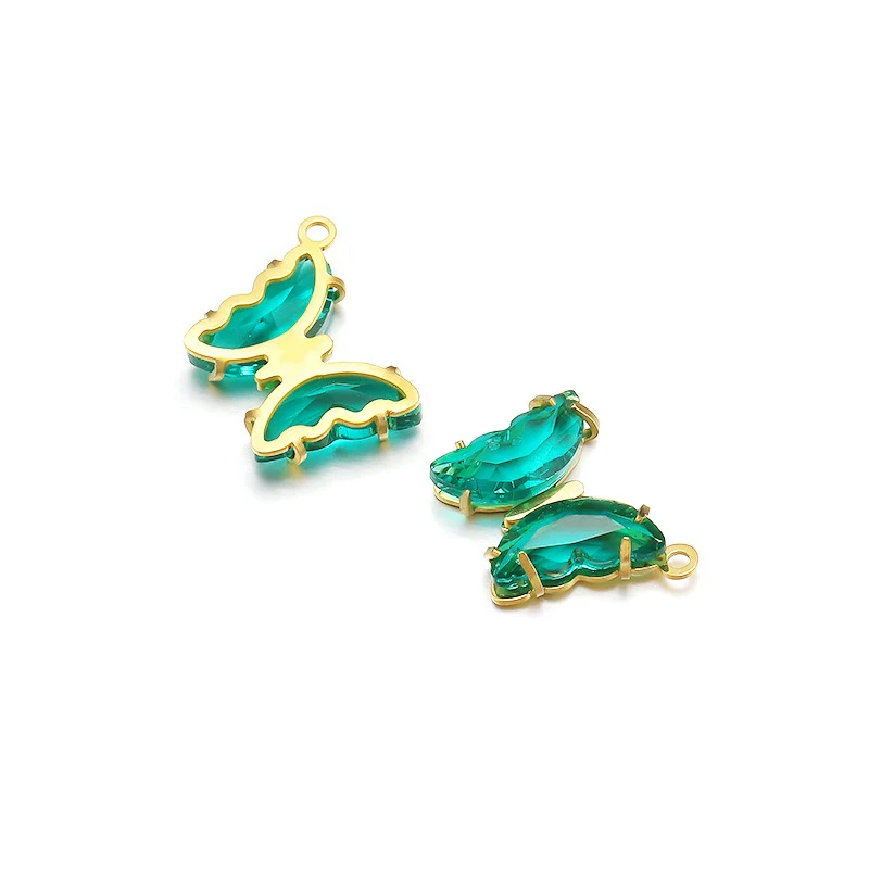 Stainless Steel Butterfly Pendant Jewelry Accessories With Dripping Oil Treatment - Image 2