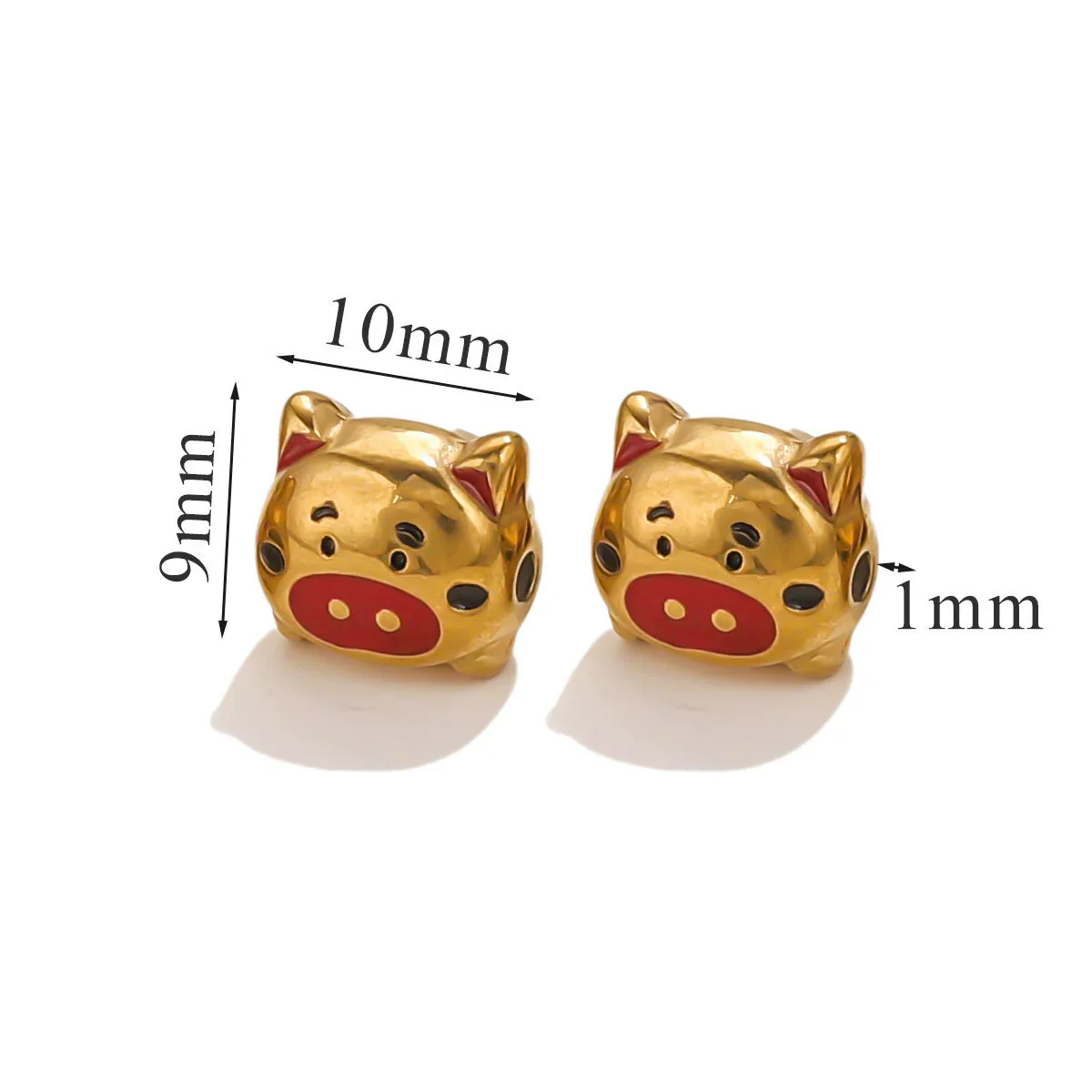 Stainless Steel Cartoon Beads With Oil Dropping Large Hole Eight Eyes Pattern 18K Gold Vacuum Plated Diy Bracelet Jewelry Accessories - Image 14