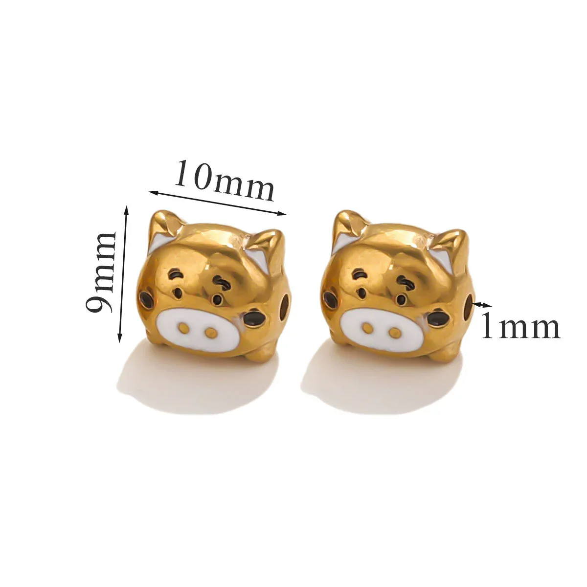 Stainless Steel Cartoon Beads With Oil Dropping Large Hole Eight Eyes Pattern 18K Gold Vacuum Plated Diy Bracelet Jewelry Accessories - Image 16